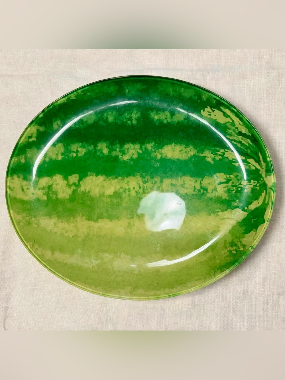 Watermelon Rind Oval Serving Platter